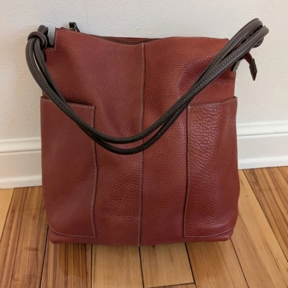 SUNDANCE Red Leather Slouch Bag Large Shoulder Purse Pockets Slouch - Picture 2 of 8